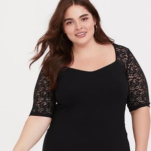 Torrid Black Lace Foxy Fit Top